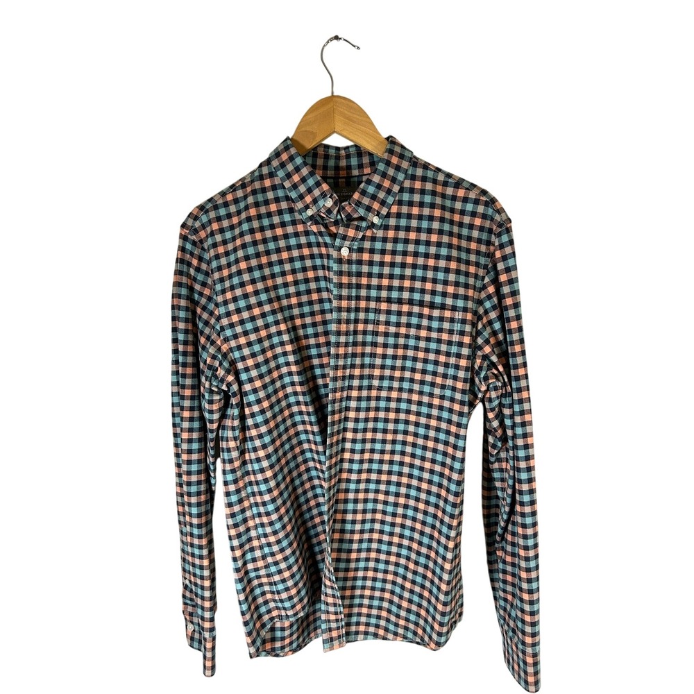 LL Bean Signature Slim‎ Fit Gingham Button Down Shirt Men LL